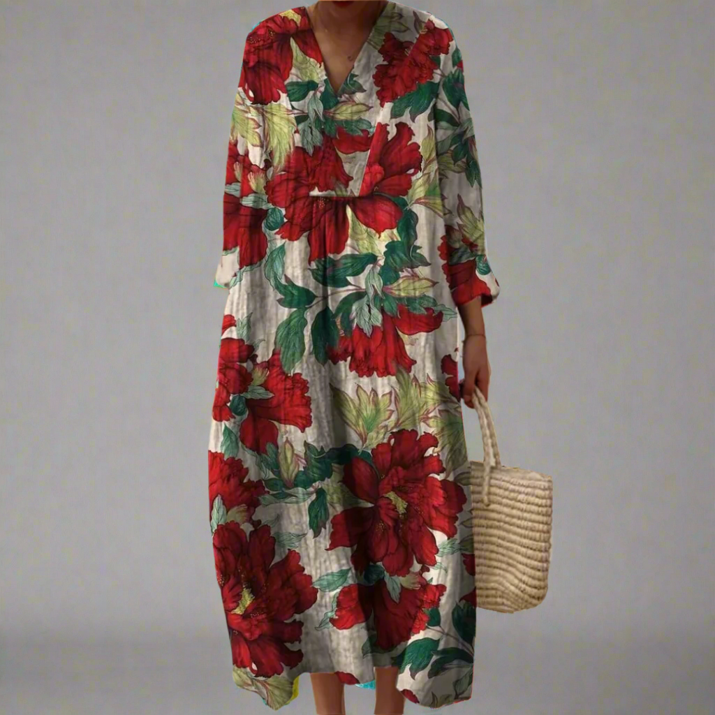 Sophie | Flowy Peony Maxi Dress