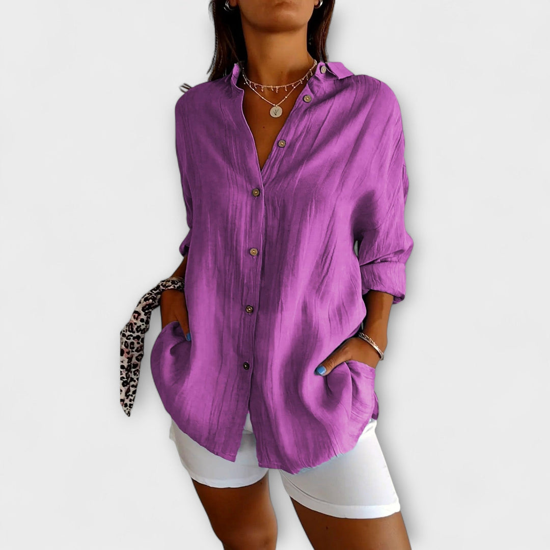 Lila | Chic Pleated Blouse