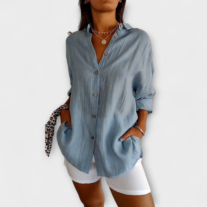 Lila | Chic Pleated Blouse